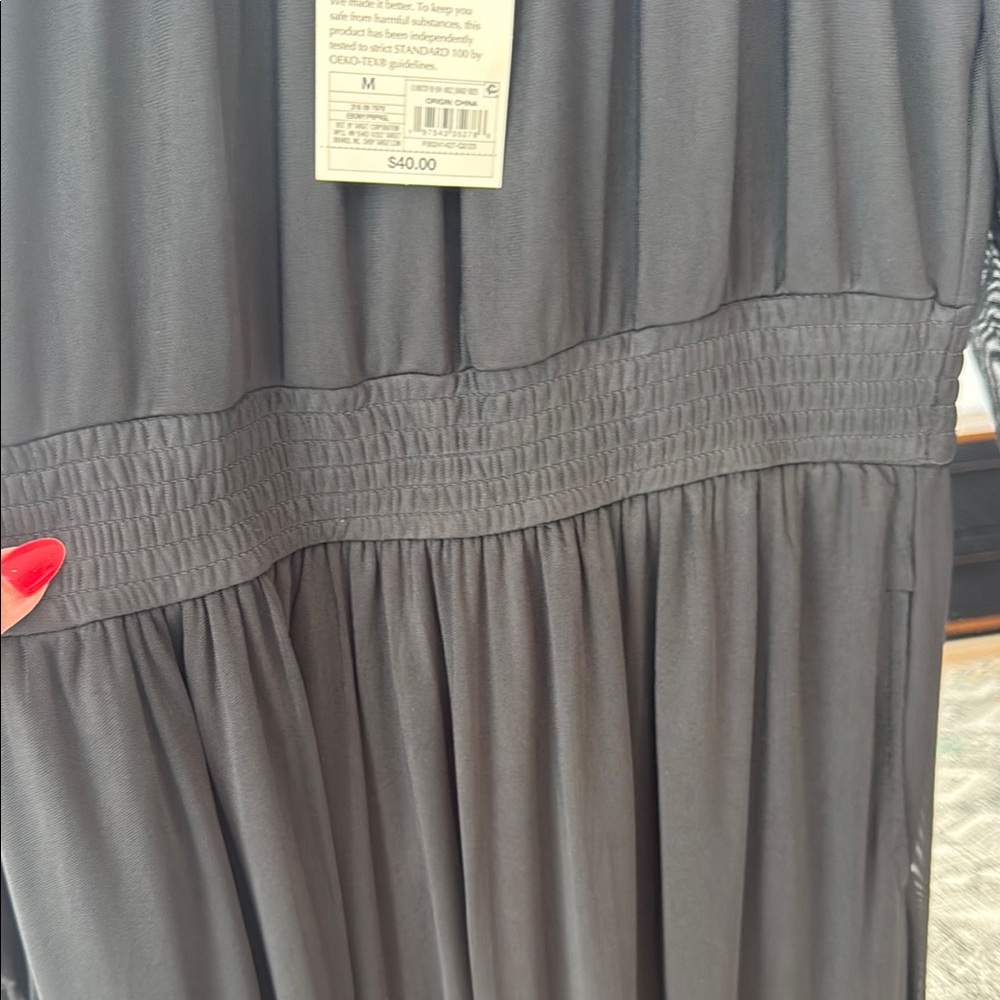 NWT Mesh Sleeve Black Maxi Dress - Picture 5 of 9